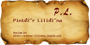 Pintér Liliána névjegykártya